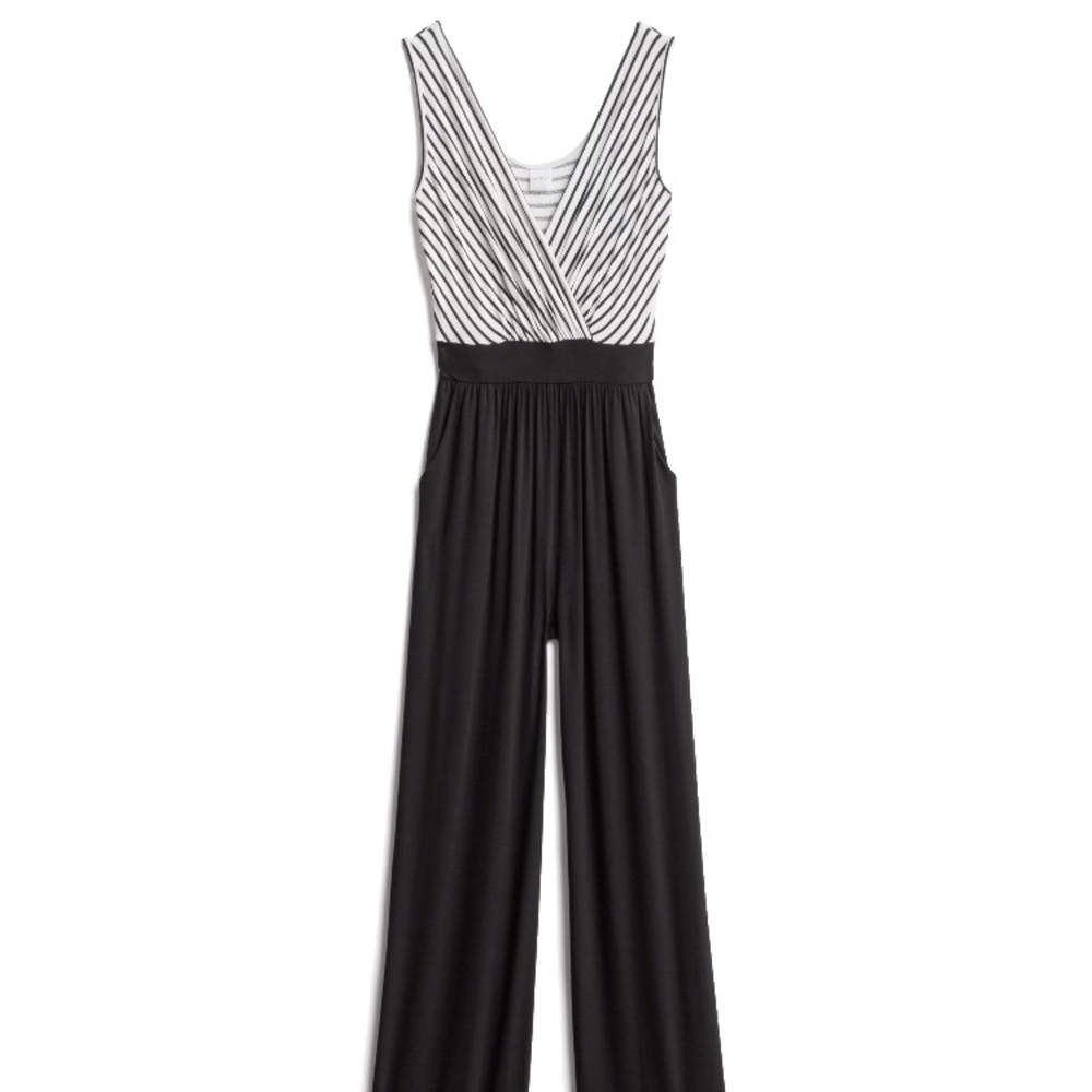 Kaileigh Jumpsuit+ Black + White+ Stripes